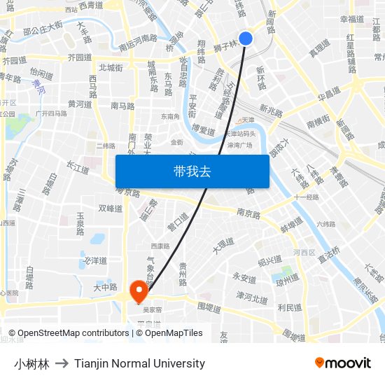 小树林 to Tianjin Normal University map