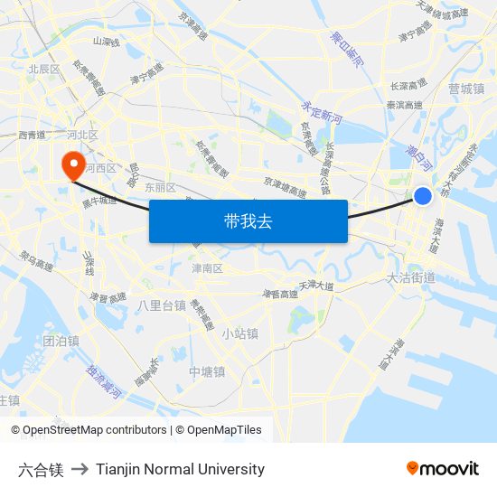 六合镁 to Tianjin Normal University map