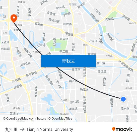 九江里 to Tianjin Normal University map