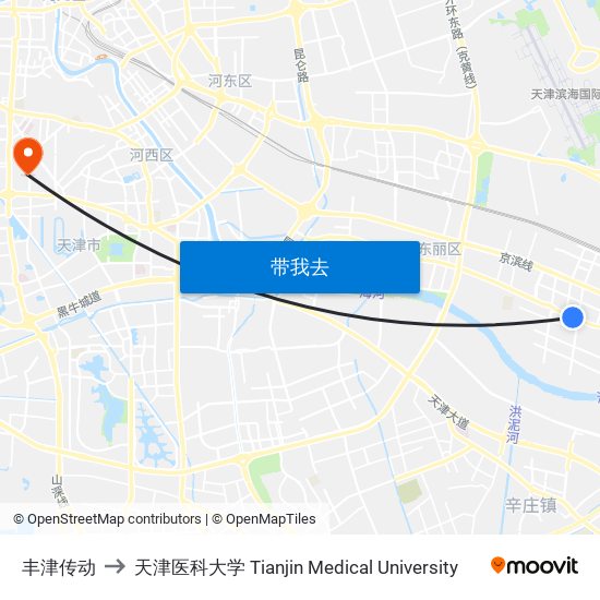 丰津传动 to 天津医科大学 Tianjin Medical University map