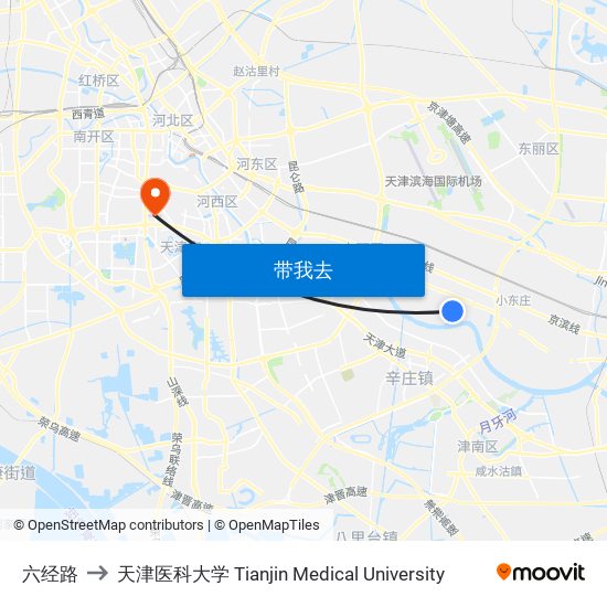 六经路 to 天津医科大学 Tianjin Medical University map