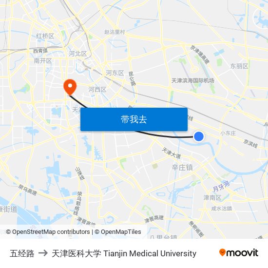 五经路 to 天津医科大学 Tianjin Medical University map