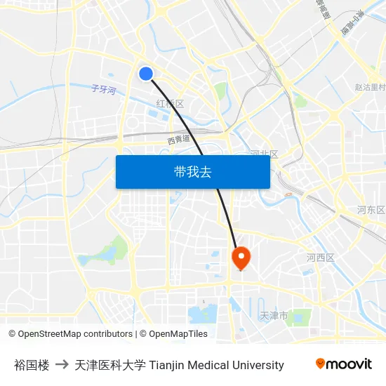 裕国楼 to 天津医科大学 Tianjin Medical University map