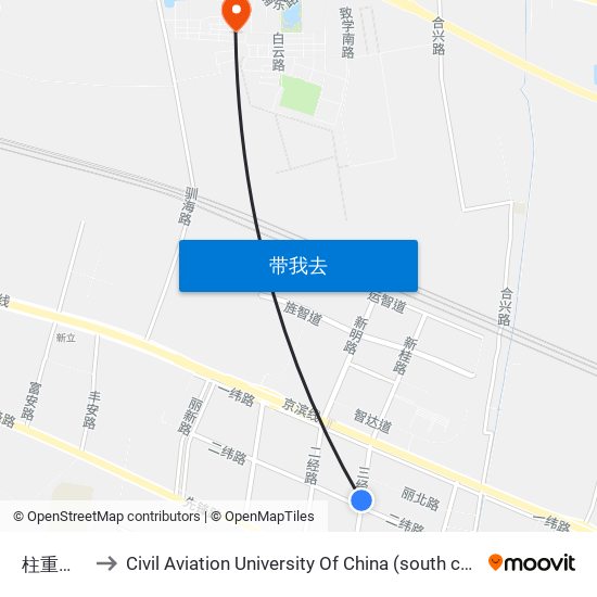 柱重机械 to Civil Aviation University Of China (south campus) map