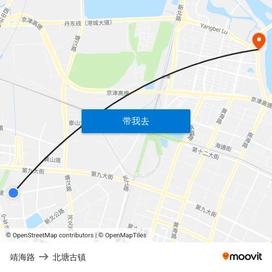 靖海路 to 北塘古镇 map