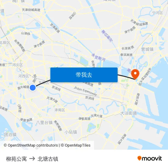 柳苑公寓 to 北塘古镇 map