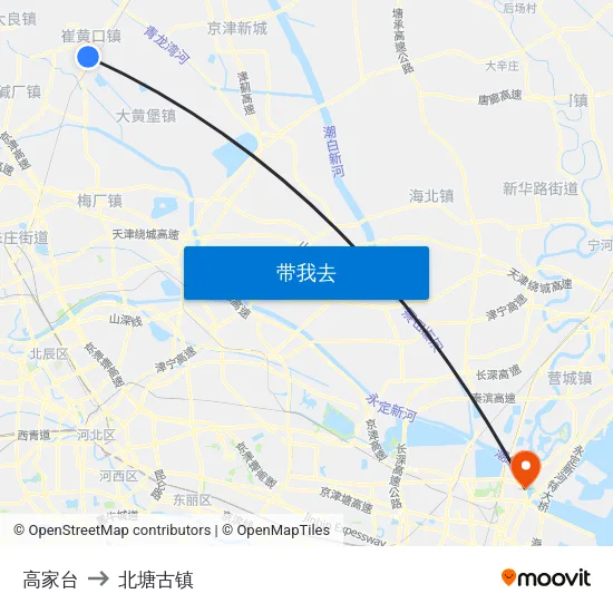 高家台 to 北塘古镇 map