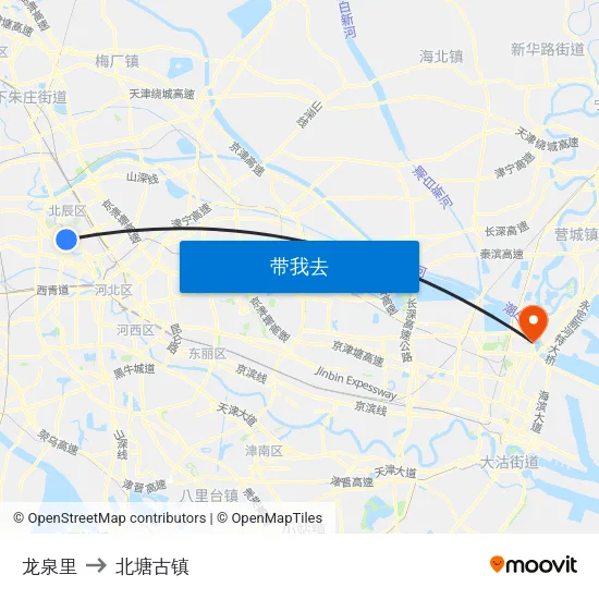 龙泉里 to 北塘古镇 map