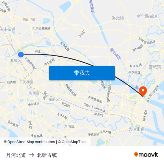 丹河北道 to 北塘古镇 map