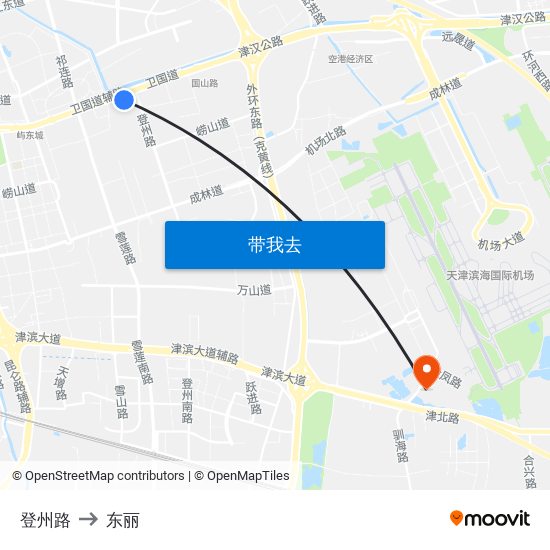 登州路 to 东丽 map