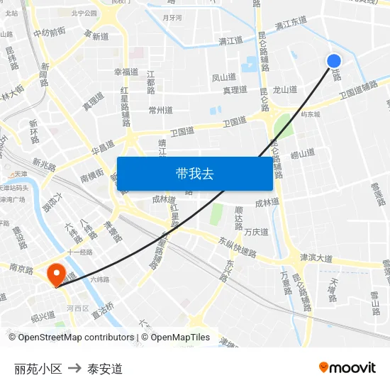 丽苑小区 to 泰安道 map