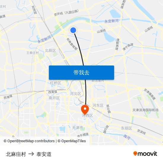 北麻疸村 to 泰安道 map