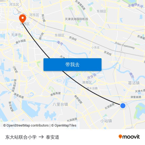 东大站联合小学 to 泰安道 map