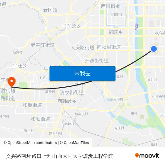文兴路南环路口 to 山西大同大学煤炭工程学院 map