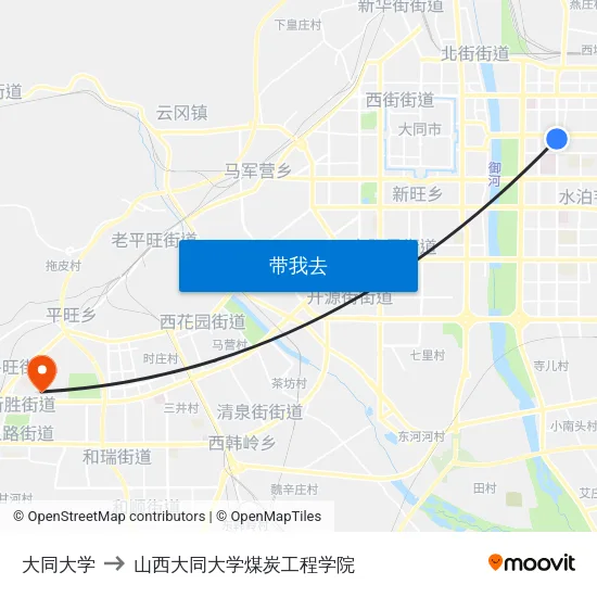 大同大学 to 山西大同大学煤炭工程学院 map