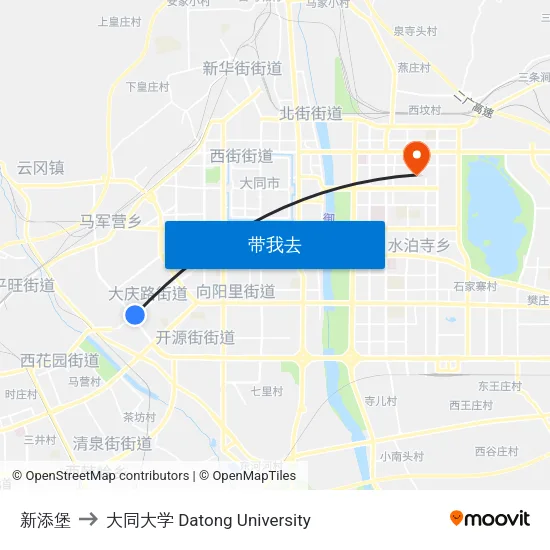 新添堡 to 大同大学 Datong University map