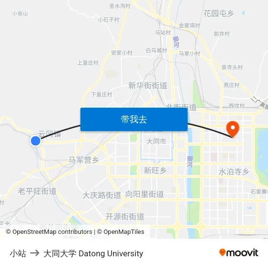 小站 to 大同大学 Datong University map