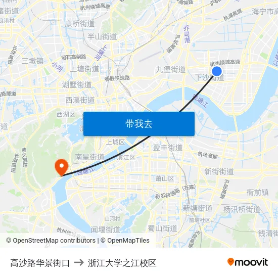 高沙路华景街口 to 浙江大学之江校区 map