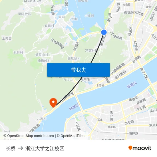 长桥 to 浙江大学之江校区 map