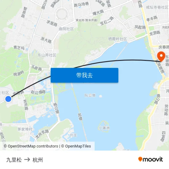 九里松 to 杭州 map