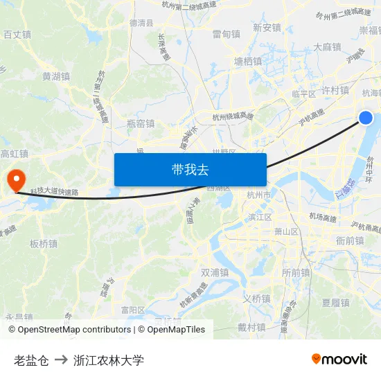 老盐仓 to 浙江农林大学 map