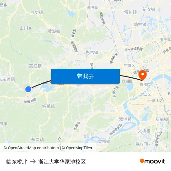 临东桥北 to 浙江大学华家池校区 map