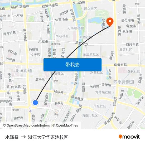 水漾桥 to 浙江大学华家池校区 map