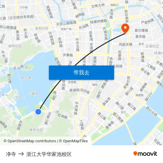 净寺 to 浙江大学华家池校区 map