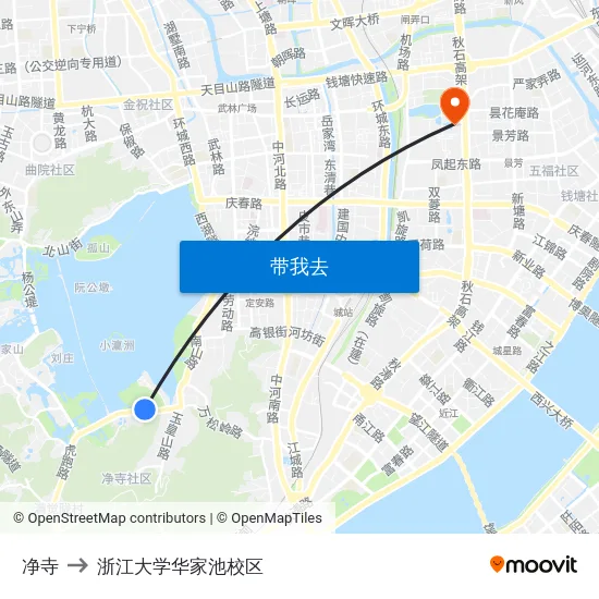 净寺 to 浙江大学华家池校区 map