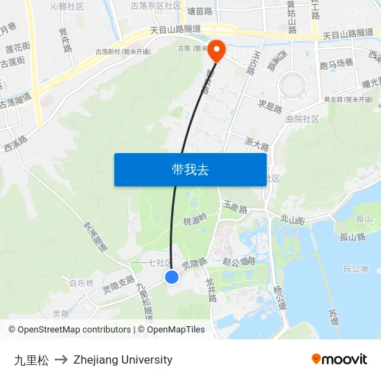 九里松 to Zhejiang University map