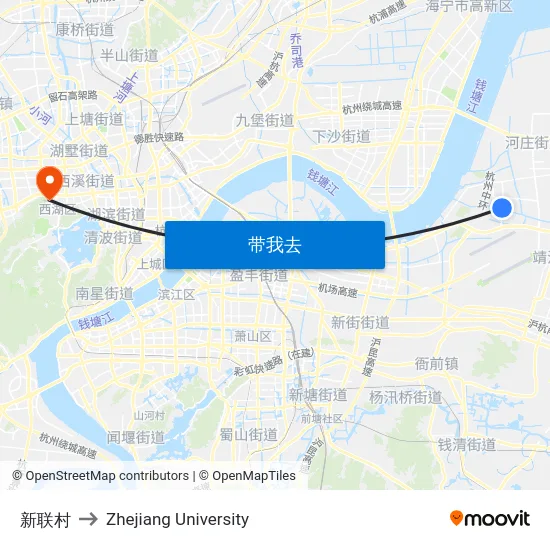 新联村 to Zhejiang University map