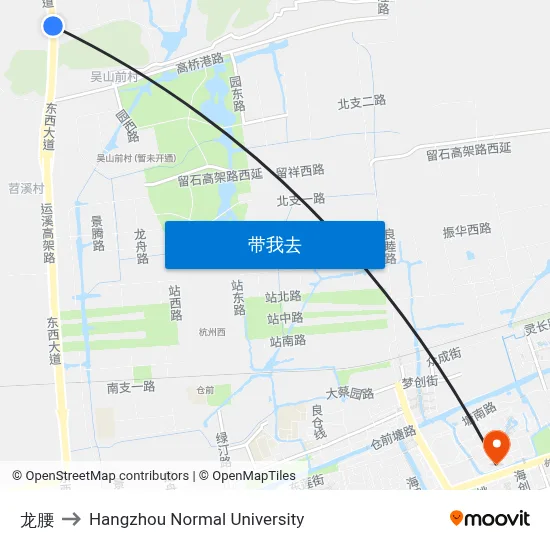 龙腰 to Hangzhou Normal University map