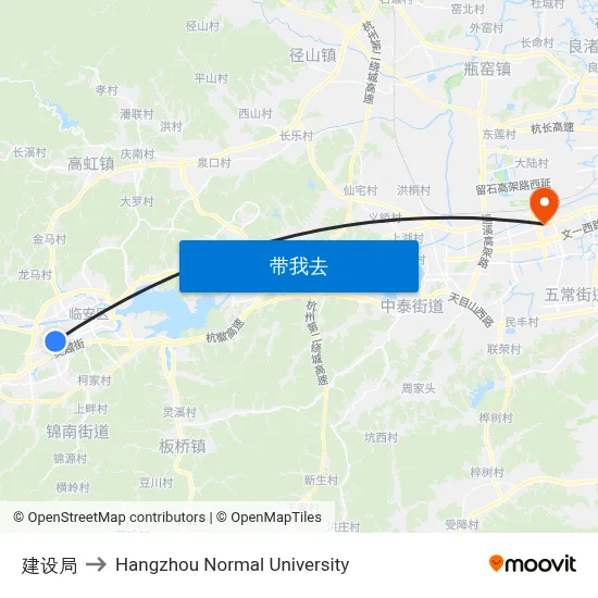 建设局 to Hangzhou Normal University map