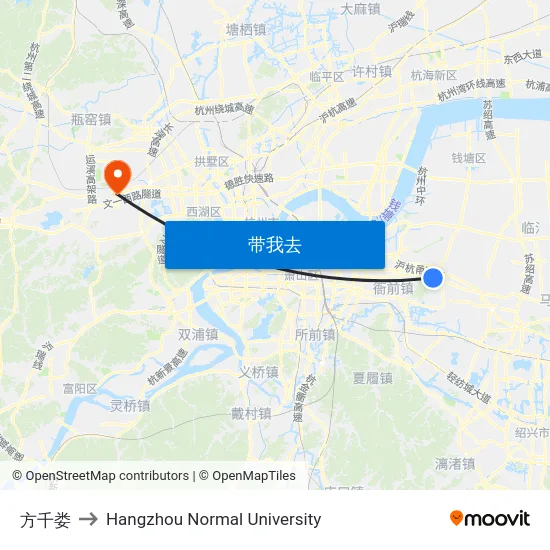 方千娄 to Hangzhou Normal University map