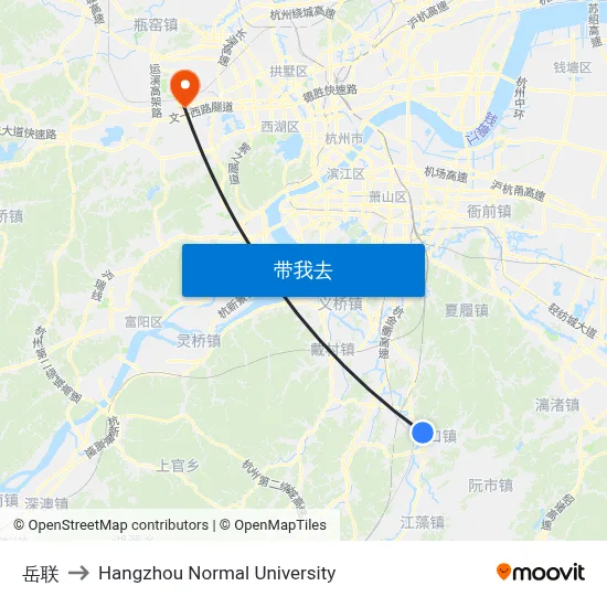 岳联 to Hangzhou Normal University map