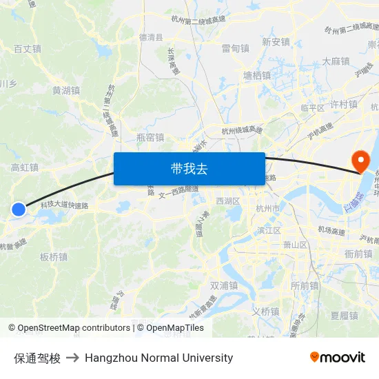 保通驾梭 to Hangzhou Normal University map