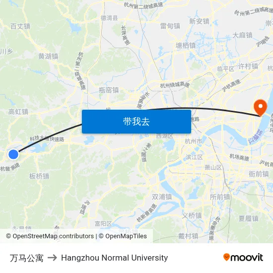 万马公寓 to Hangzhou Normal University map