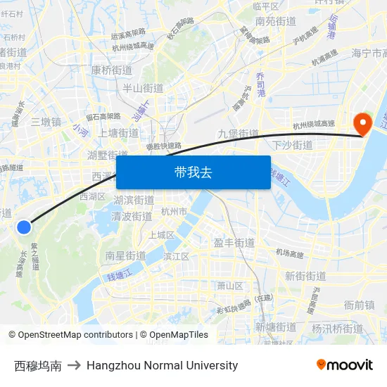 西穆坞南 to Hangzhou Normal University map