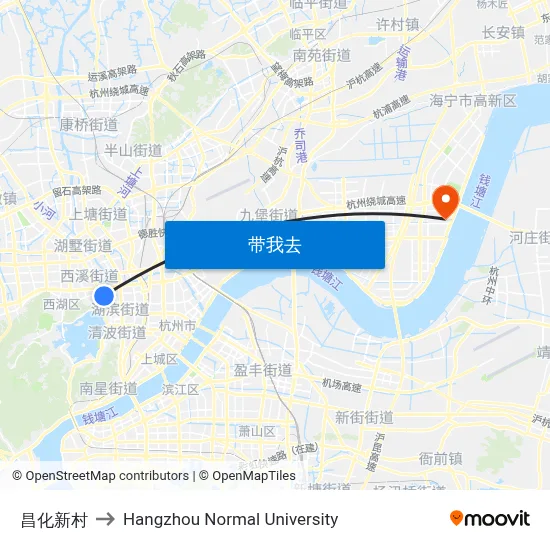 昌化新村 to Hangzhou Normal University map