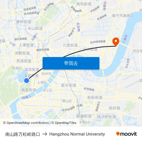 南山路万松岭路口 to Hangzhou Normal University map