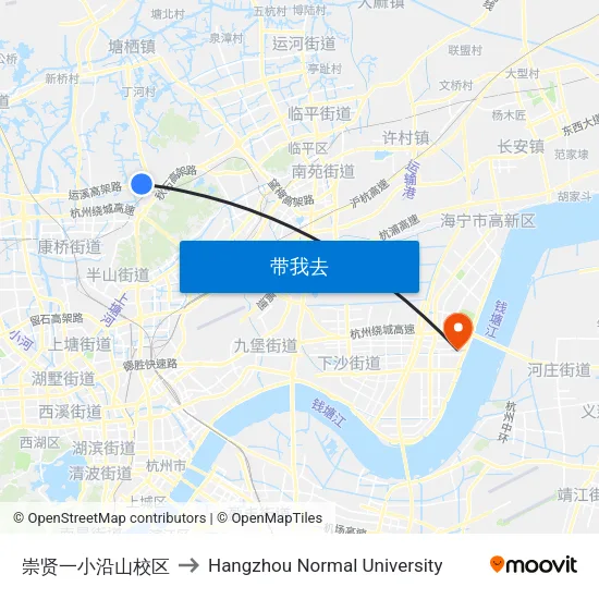崇贤一小沿山校区 to Hangzhou Normal University map