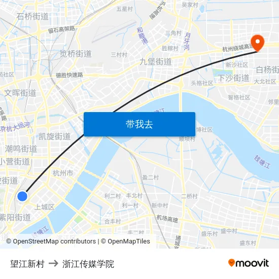 望江新村 to 浙江传媒学院 map