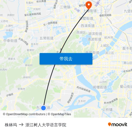 株林坞 to 浙江树人大学语言学院 map