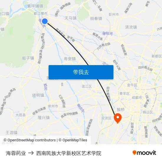 海蓉药业 to 西南民族大学新校区艺术学院 map