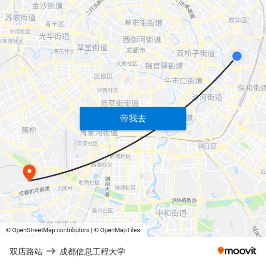 双店路站 to 成都信息工程大学 map