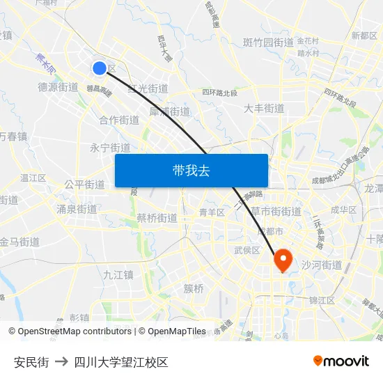 安民街 to 四川大学望江校区 map
