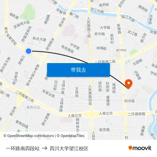 一环路南四段站 to 四川大学望江校区 map