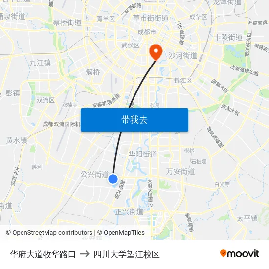华府大道牧华路口 to 四川大学望江校区 map