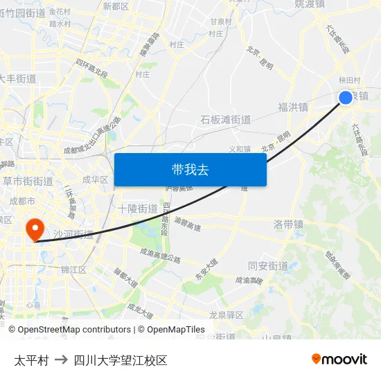 太平村 to 四川大学望江校区 map