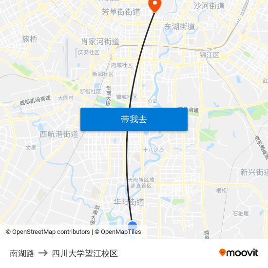 南湖路 to 四川大学望江校区 map